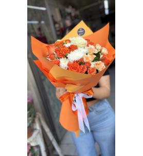Vip karma turuncu beyaz Soft buket